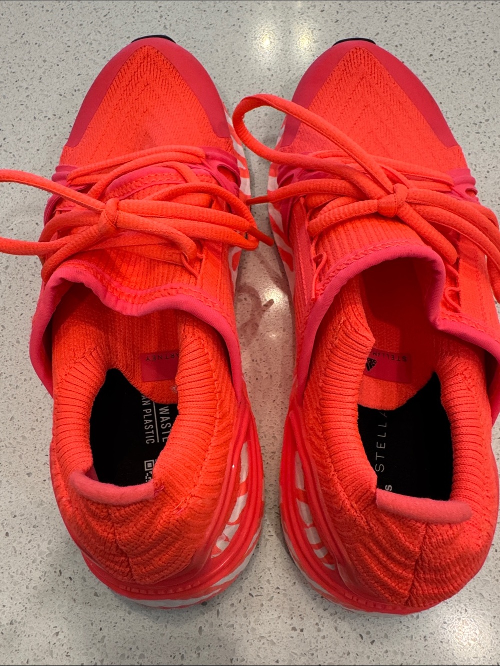 Adidas-Stella McCartney Women’s Neon Coral Lace-Up Sneakers - Picture 5 of 7